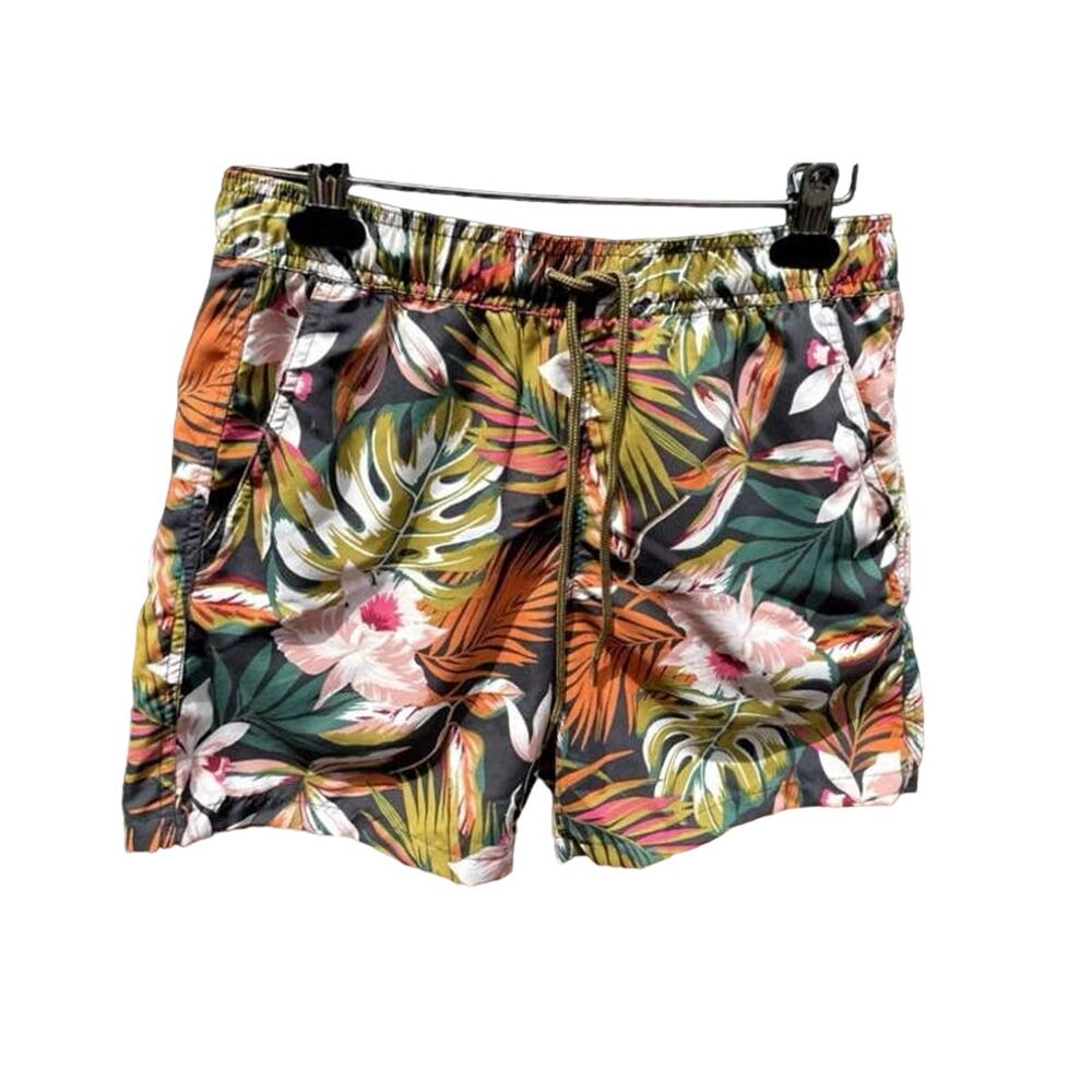 NEW Garnet Hill Men's CCL  UPF 50+ Sun Protect Tropical Swim Trunks Bathing Suit